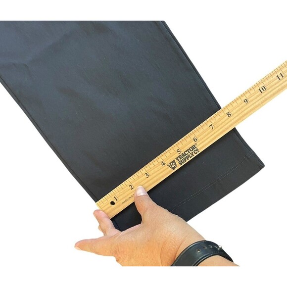 Long Tall Sally Trouser Pants Size 8 Black Stretch Straight Pull On Full Length - Picture 11 of 12